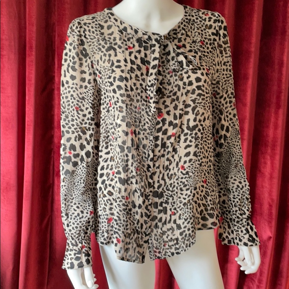Sanctuary Leopard Blouse Size S